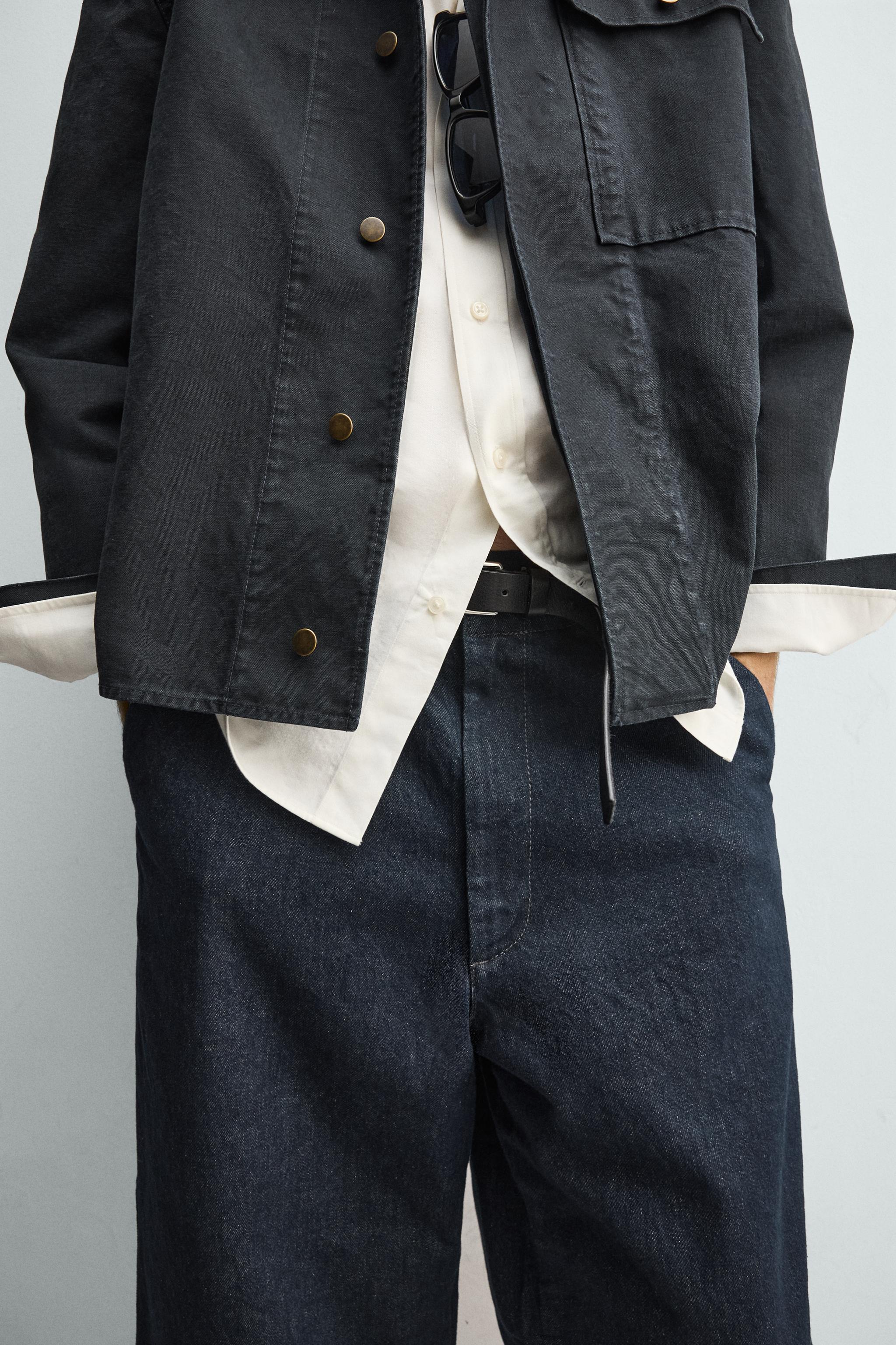 RELAXED FIT DENIM JORTS